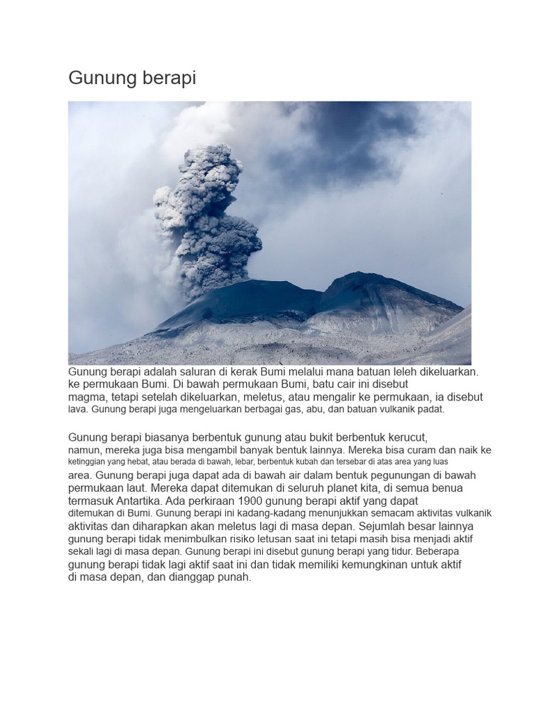 Memahami Gunung Berapi dan Aktivitasnya | PDF