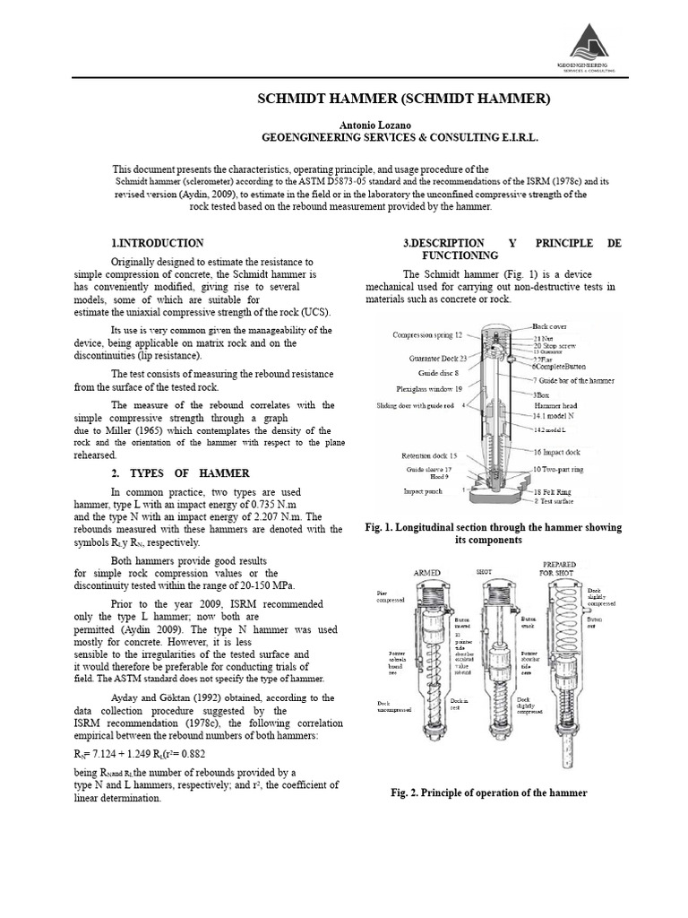 Schmidt Hammer Usage for Rock Strength Testing | PDF | Hammer ...
