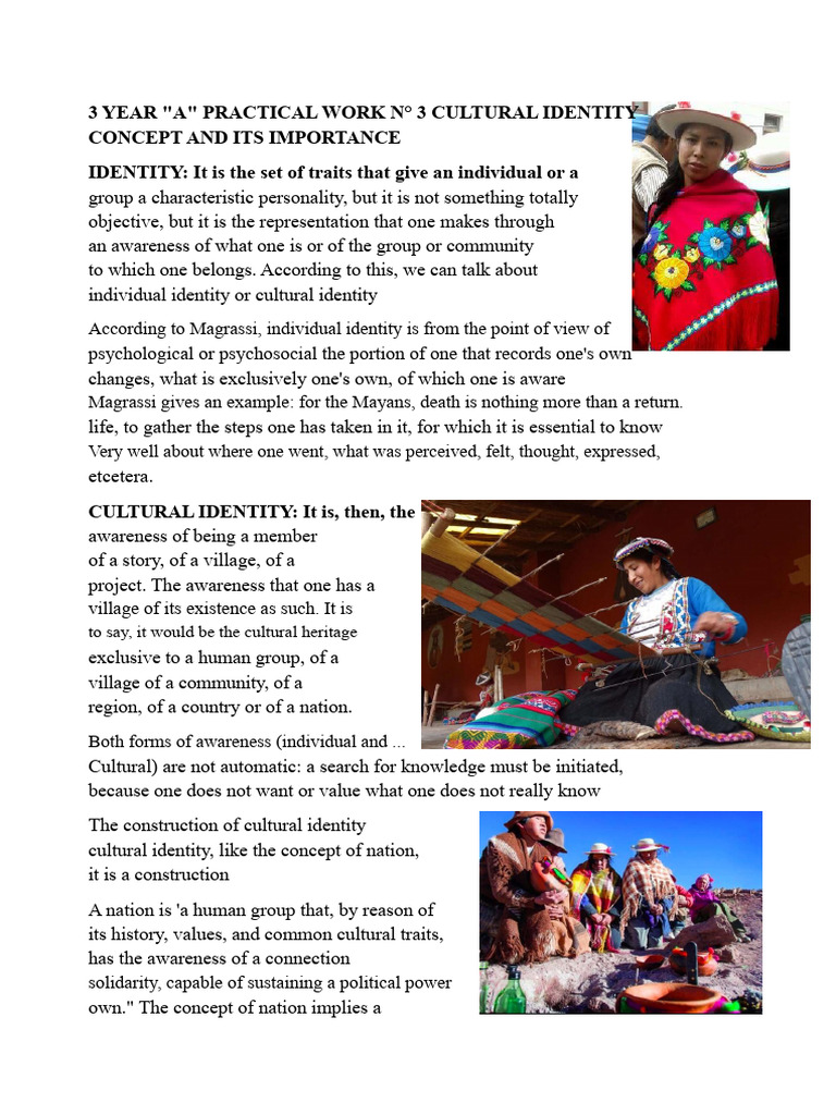 3rd Practical Work N-3 Cultural Identity and Its Importance | PDF ...