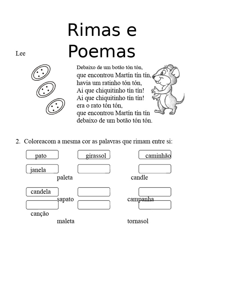 Rimas e Poemas para Crianças | PDF