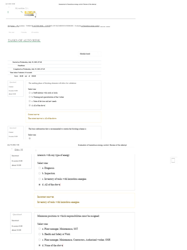 Assessment of Control of Hazardous Energies - Review of The Attempt ...