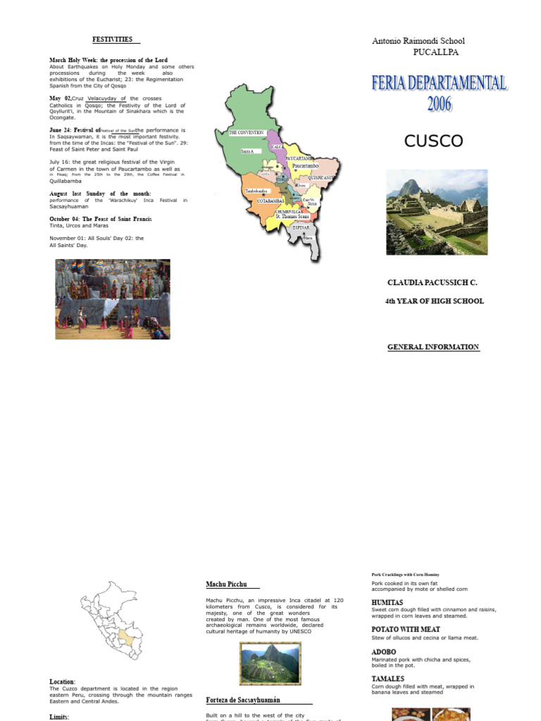 Cusco Triptych | PDF | Foods | Cuisine