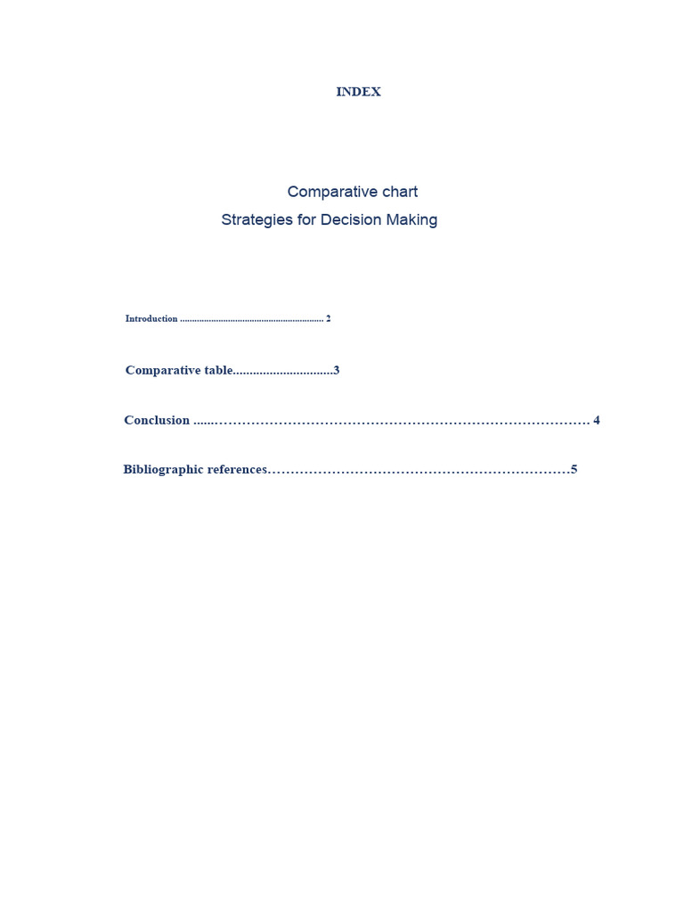 Comparative Table. Strategy For Decision Making | PDF | Decision Making ...