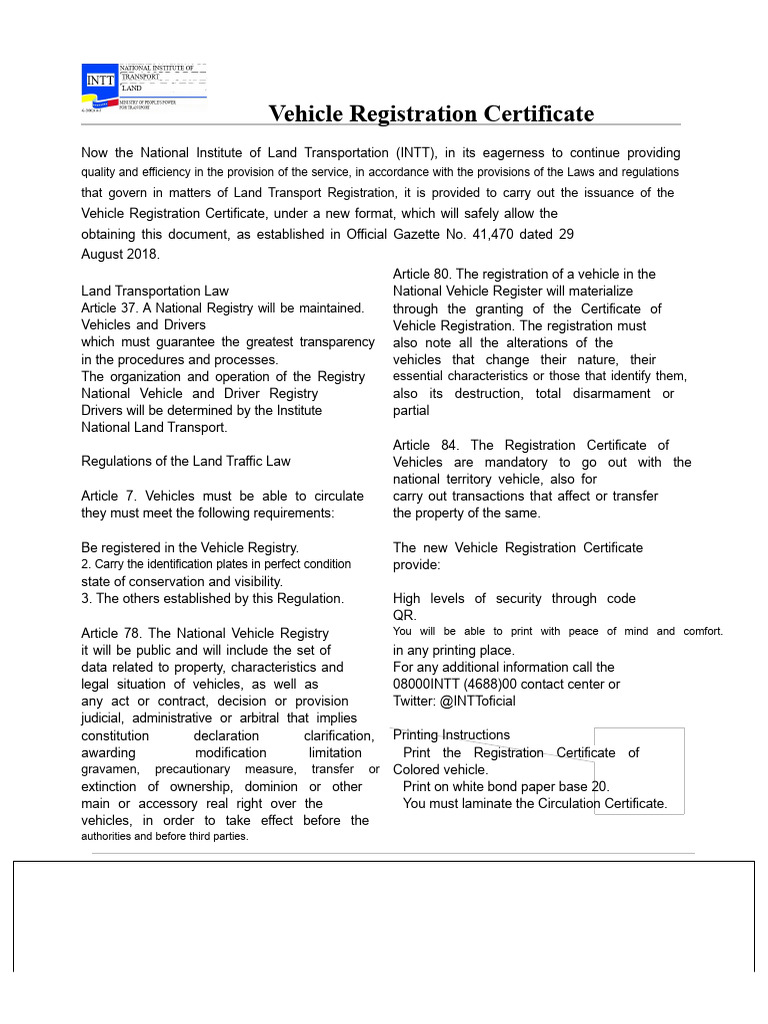 Vehicle Registration Certificate Guide | PDF | Vehicles | Identity Document