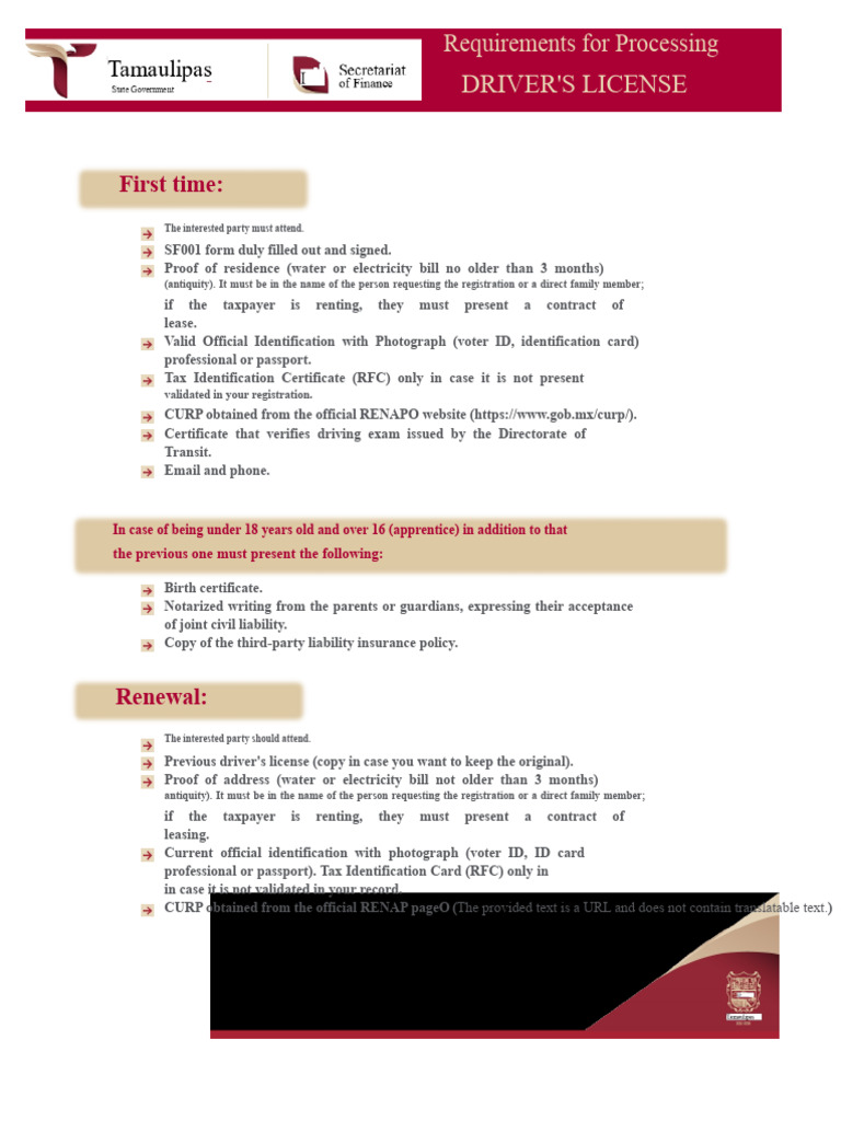 Driver's License Application Requirements | PDF | Identity Document ...