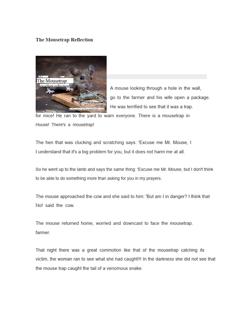 The Mousetrap: A Reflection on Apathy | PDF