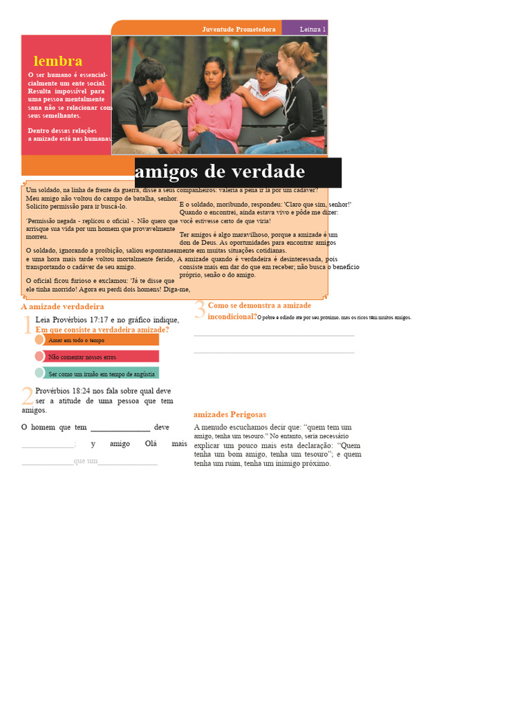 A Verdadeira Amizade e Seus Valores | PDF | Amizade | Amor