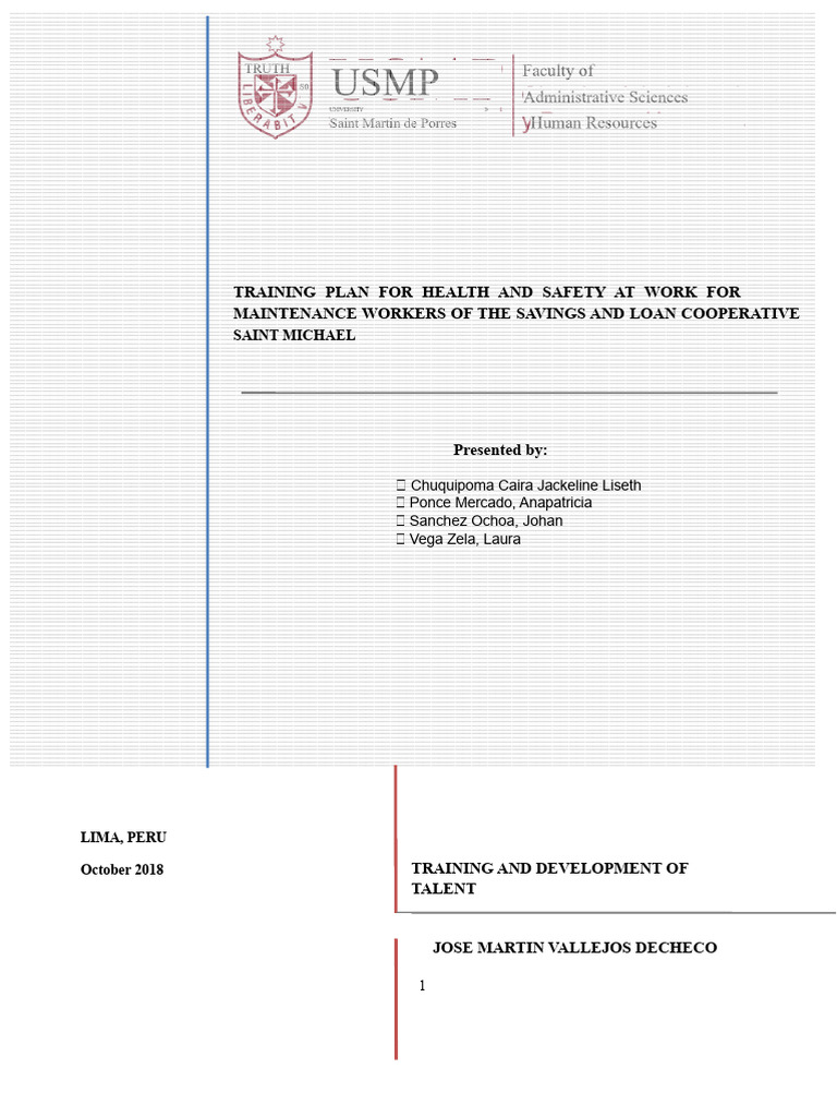 Health and Safety Training Plan for Workers | PDF | Occupational Safety ...