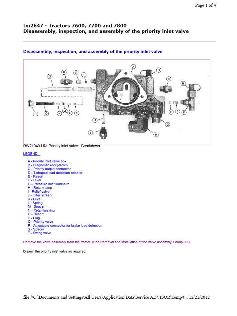 Priority Inlet Valve Assembly Guide | PDF | Valve | Manufactured Goods