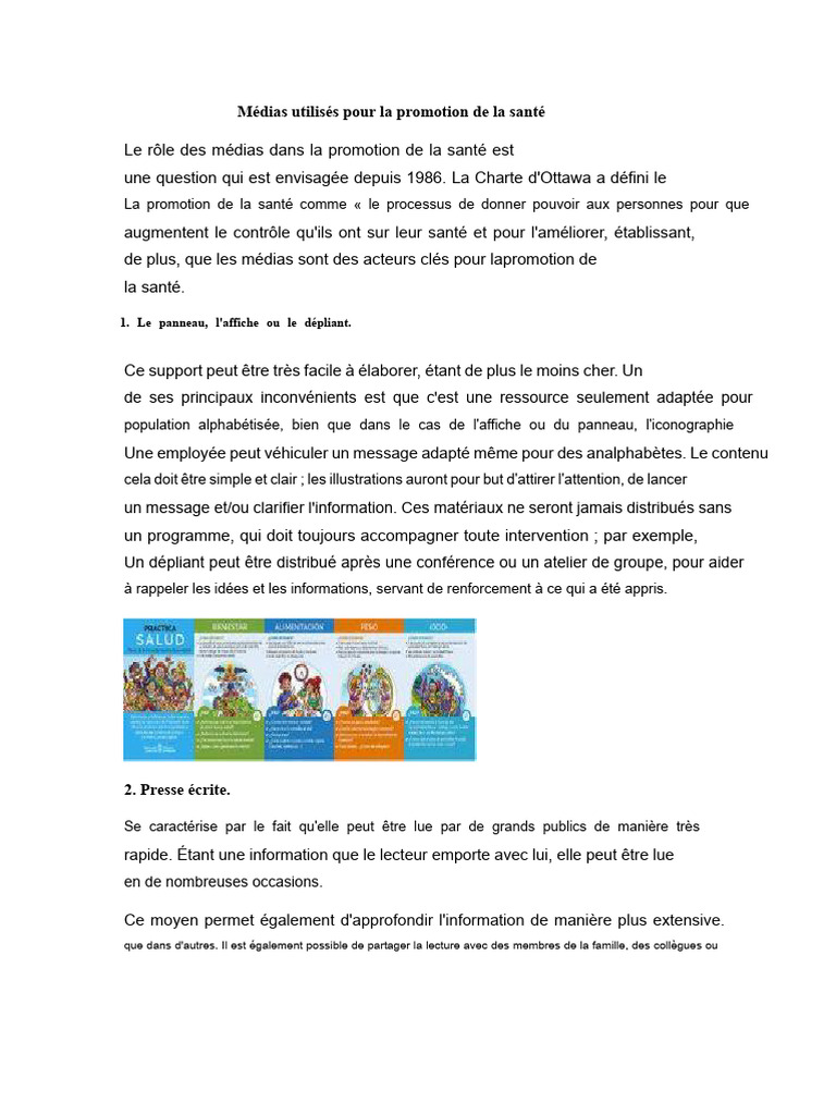 Médias et promotion de la santé | PDF | Promotion de la santé ...