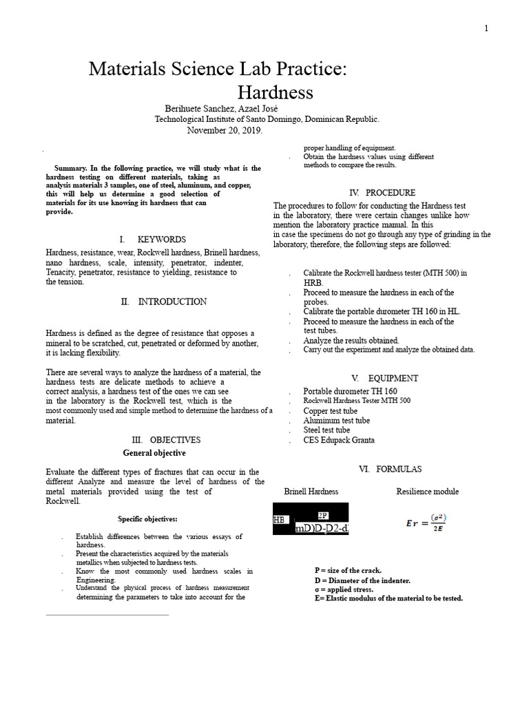 Hardness Testing Methods in Materials Science | PDF | Hardness ...
