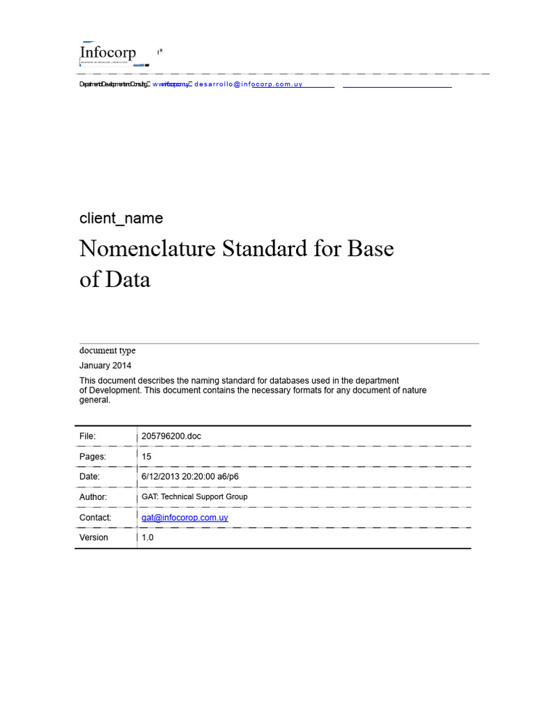 Database Nomenclature Standards Guide | PDF | Database Index | Databases