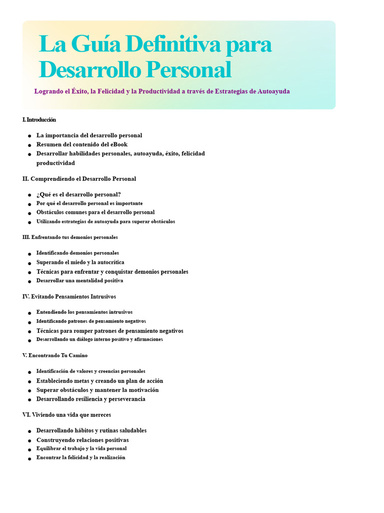 La Guía Definitiva para El Desarrollo Personal | PDF | Pensamiento ...