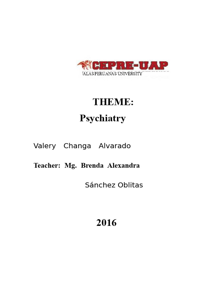 Introduction to Psychiatry Monograph | PDF | Psychiatry | Mental Disorder
