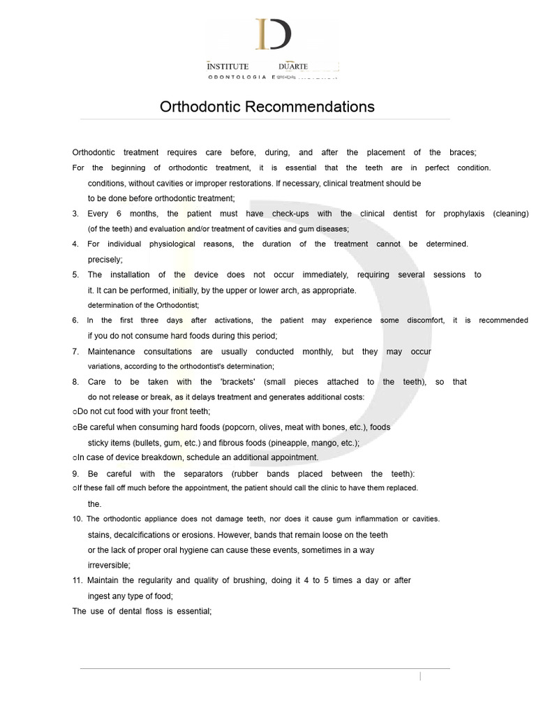 Essential Orthodontic Care Guidelines | PDF | Orthodontics | Clinical ...