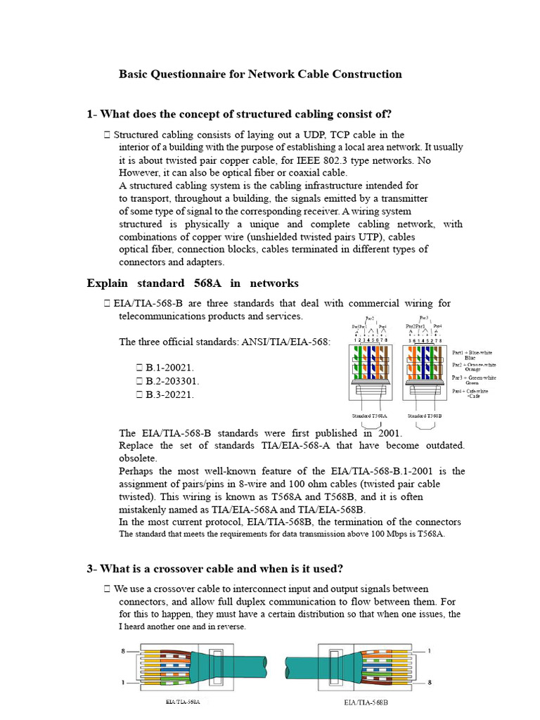 Network Cable Construction Basics | PDF | Coaxial Cable | Electrical ...