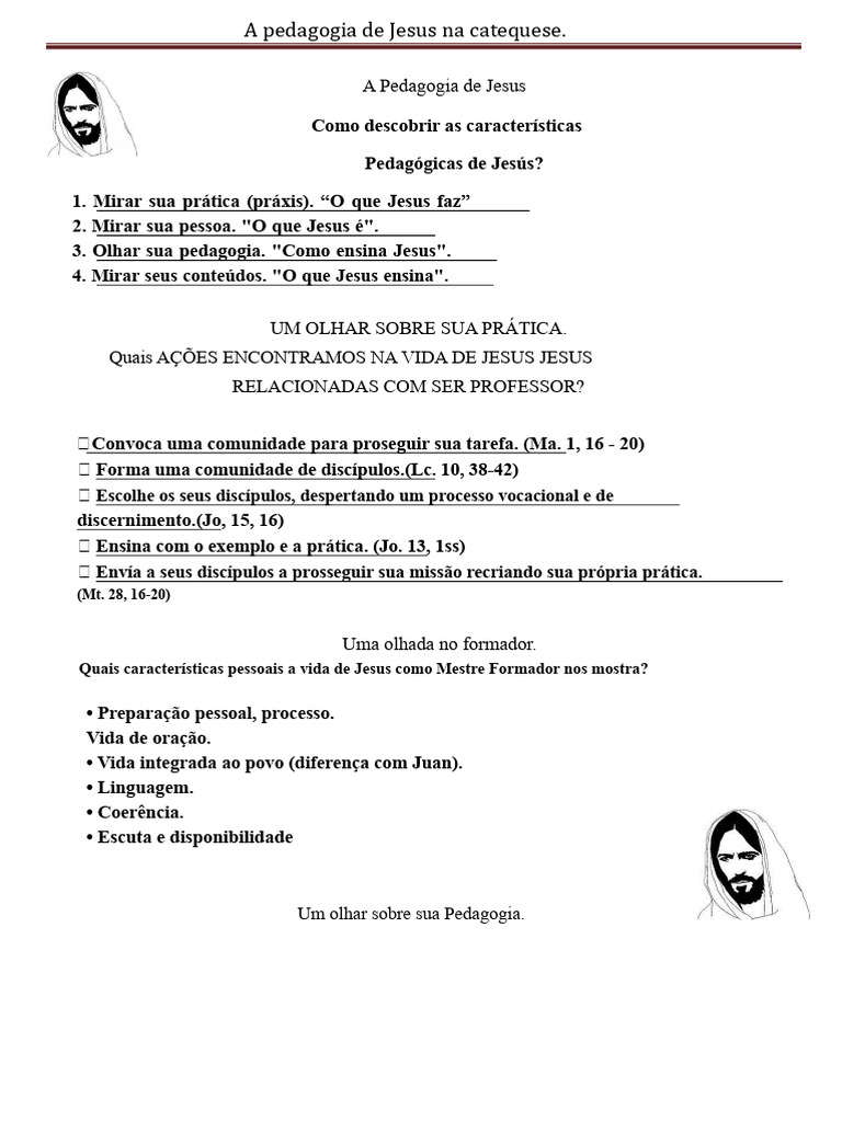 Pedagogia de Jesus na Catequese | PDF | Catecismo | Jesus