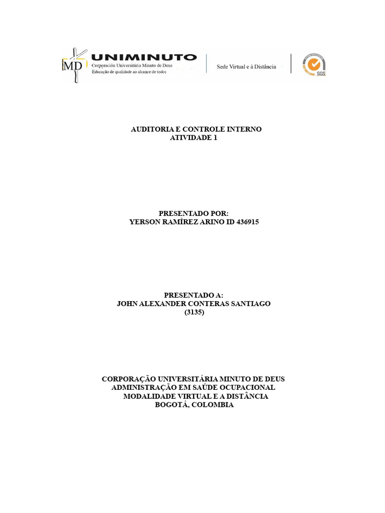 Auditoria e Controle Interno no SGSST | PDF | Contabilidade