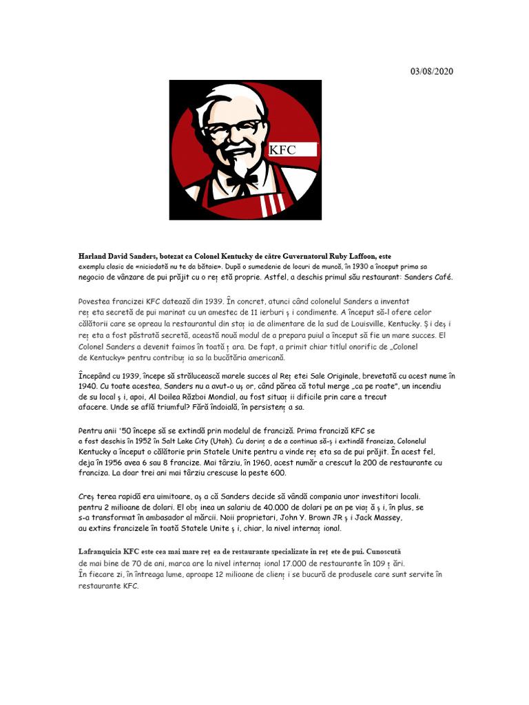 Franchiza KFC | PDF