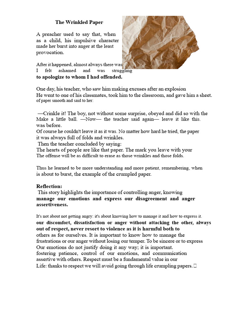The Crumpled Paper | PDF