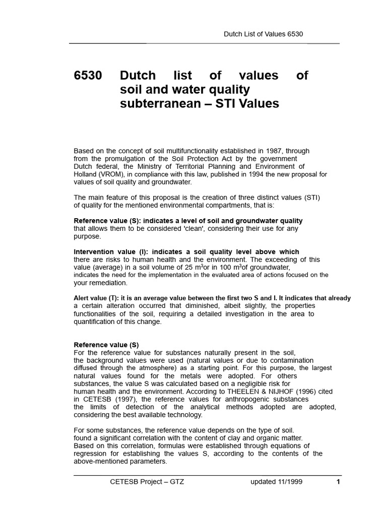 Dutch Soil and Water Quality Values | PDF | Polycyclic Aromatic ...