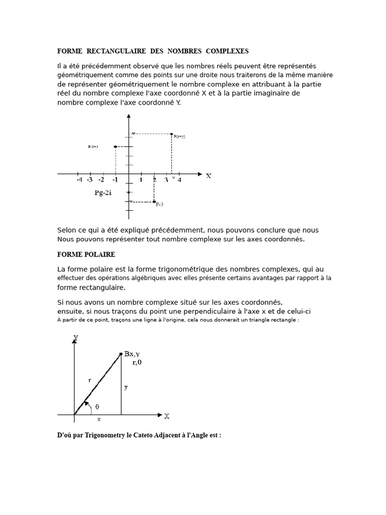 Forme polaire des nombres complexes | PDF | Nombre complexe | Fonction ...