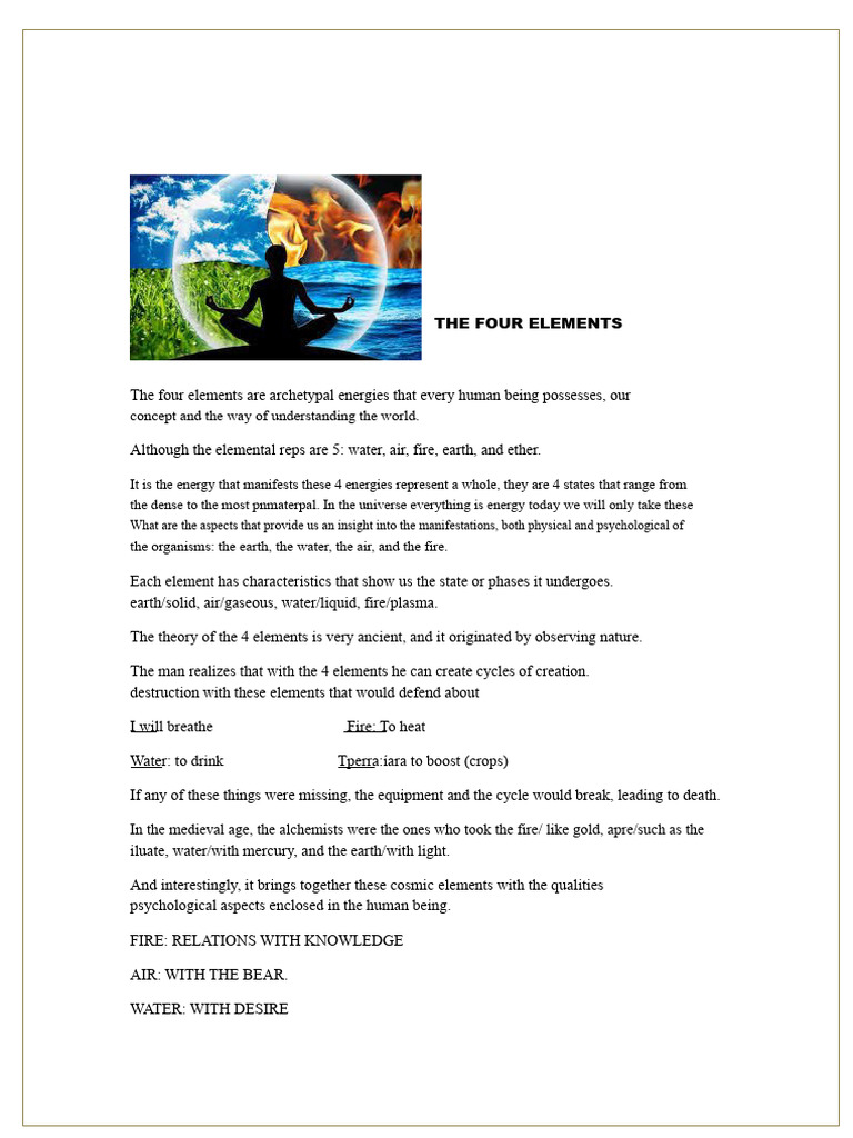 Understanding The Four Elements PDF Water