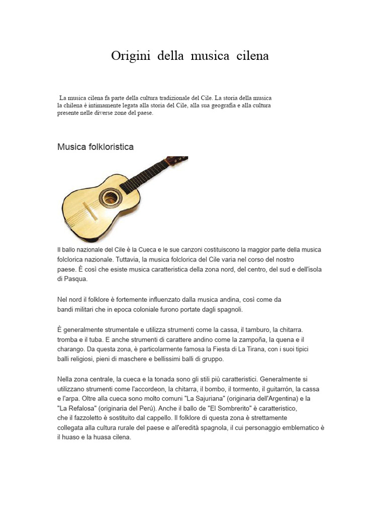 Origini Della Musica Cilena | PDF