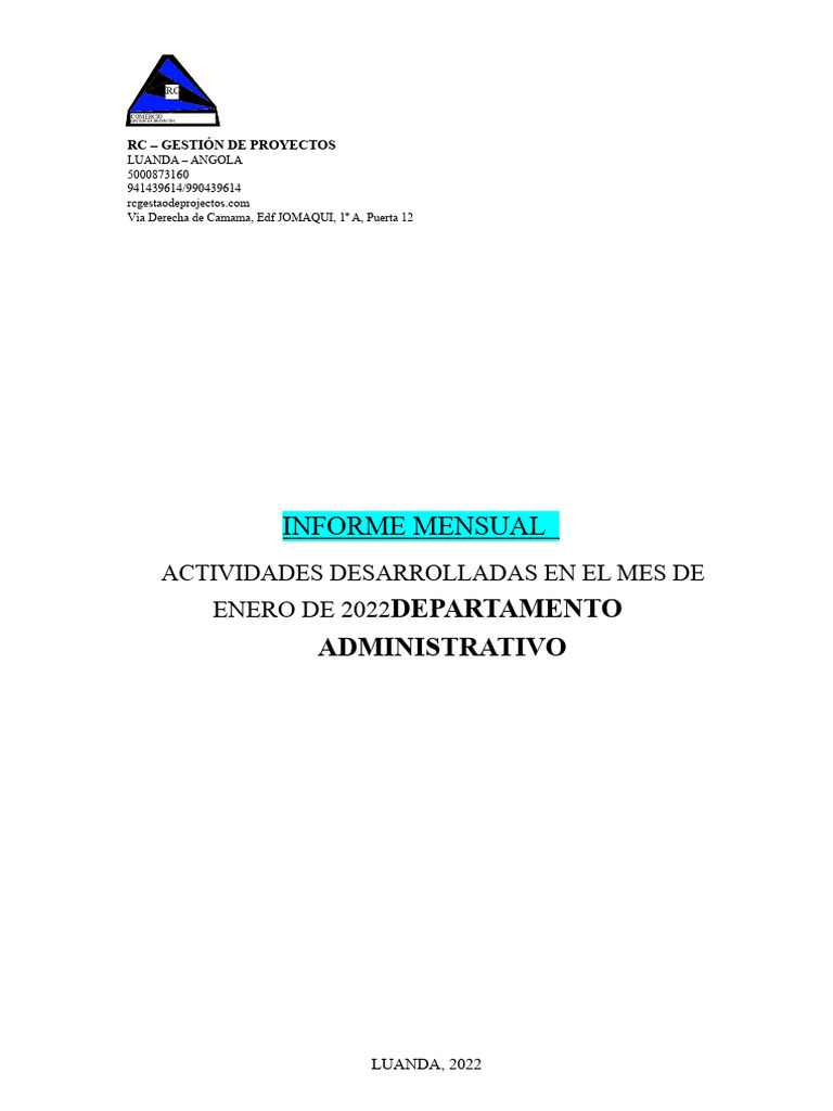 Informe Mensual - Enero | PDF