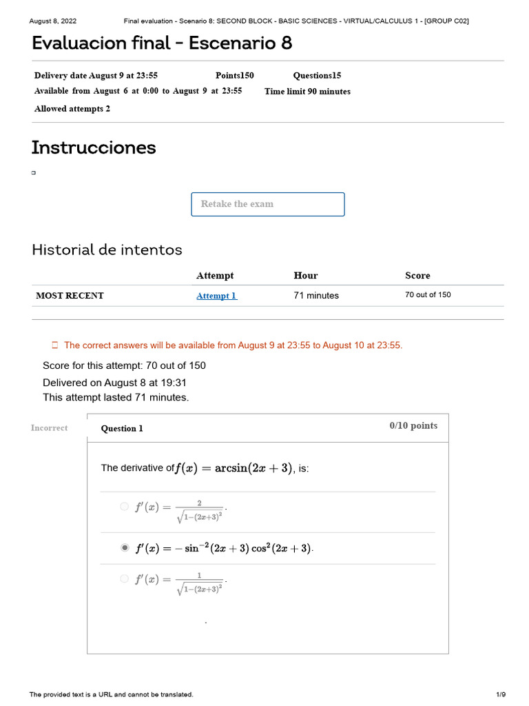 Final Evaluation - Scenario 8 - Second Block - Basic Sciences - Virtual ...