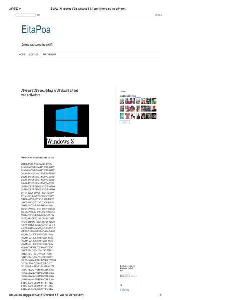 Windows 8/8.1 Security Keys List | PDF | Windows 8 | Windows 7
