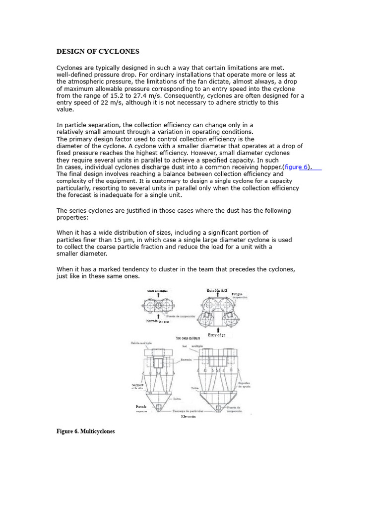 Cyclone Design | PDF | Gases | Chemical Engineering