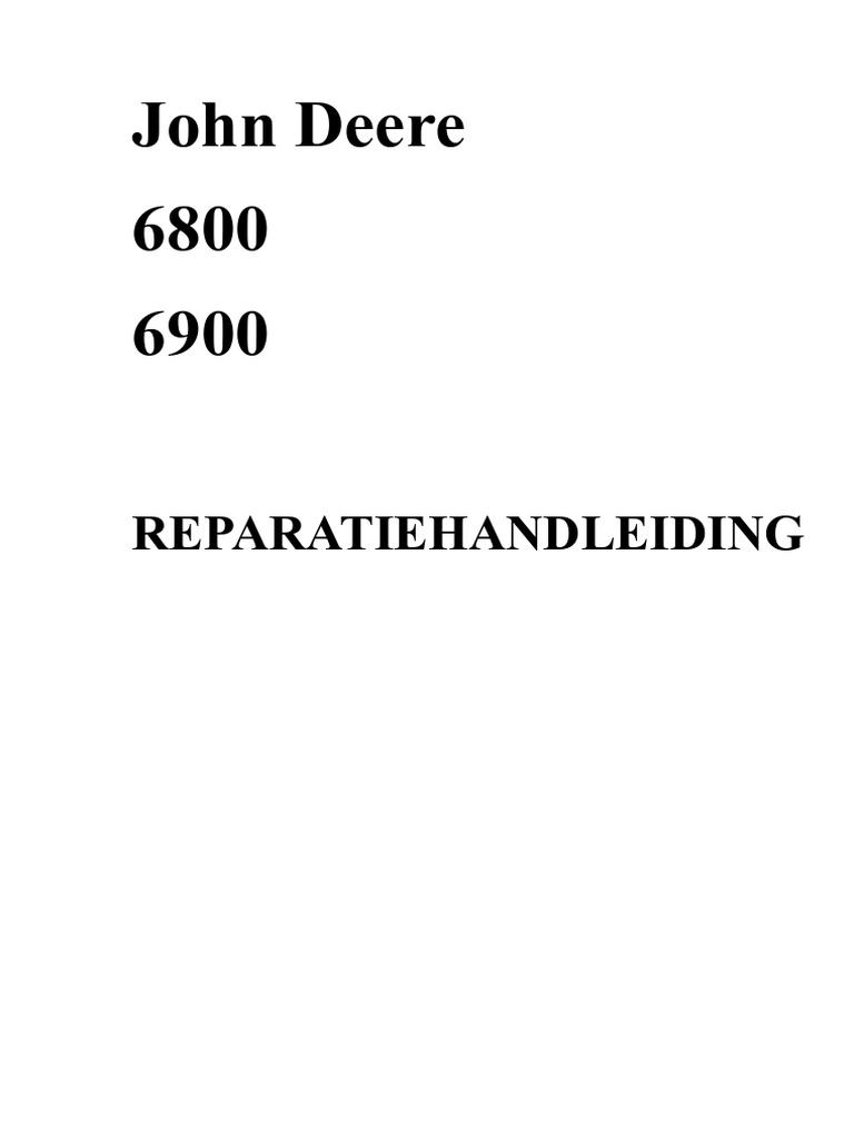 Vdocuments - MX - John Deere 6800 6900 Repair Handleiding | PDF