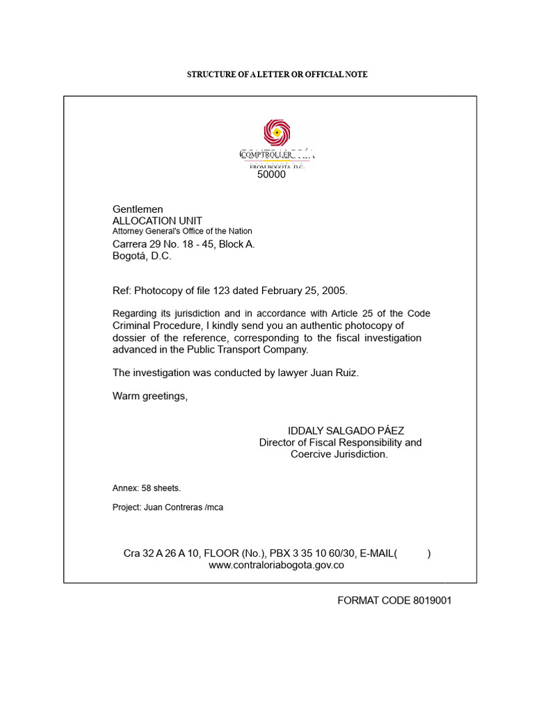 Official Letter Format Guidelines | PDF | Letter Case | Writing