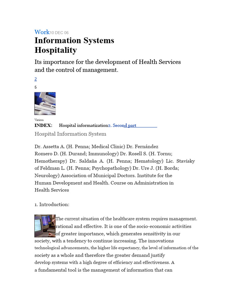 Hospital Information Systems | PDF | Information | Medical Diagnosis