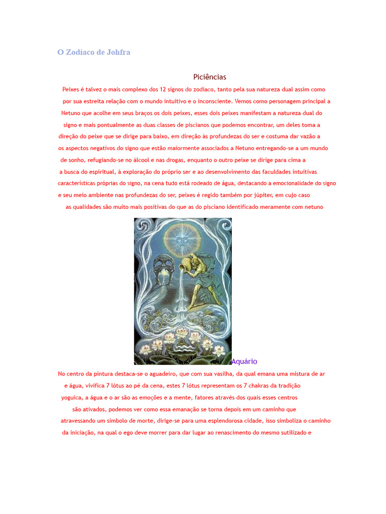O Zodíaco de Johfra | PDF | Signo do zodíaco | Zodíaco