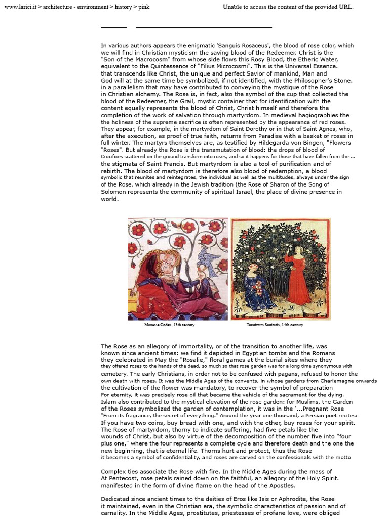 The Symbol of The Rose in The Middle Ages | PDF | Rose | Cupid
