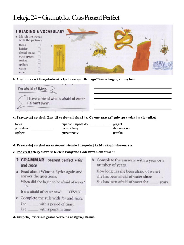 Czas Present Perfect A2 | PDF