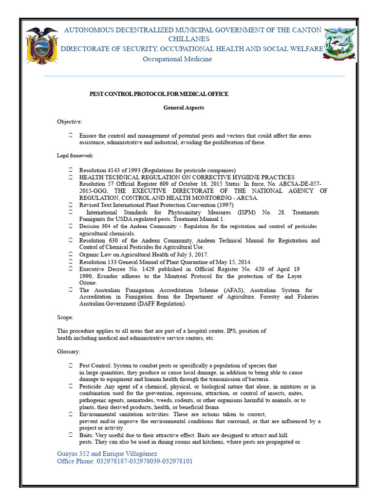 Photo inspiration: Medical Facility Pest Control Reference: Pest Control Protocol For Medical Offices Pdf Pest Control