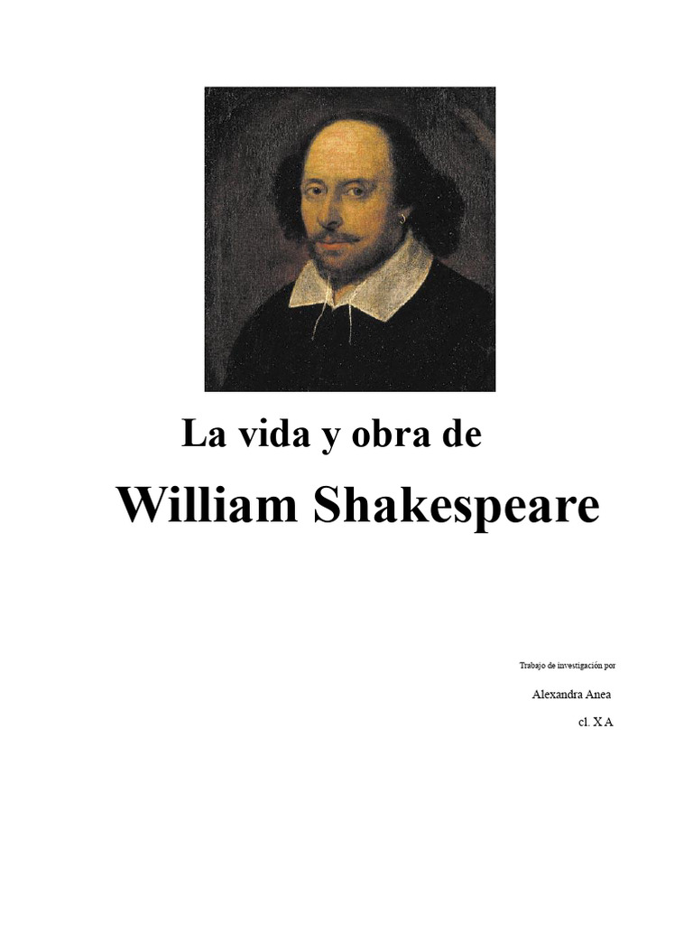 La Vida y Obra de W Shakespeare | PDF | William Shakespeare | Romeo y ...