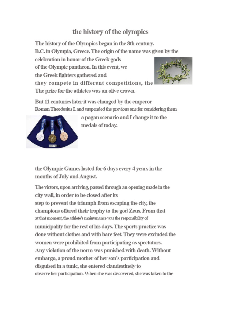 History of the Olympic Games | PDF | Olympic Games | Marathon