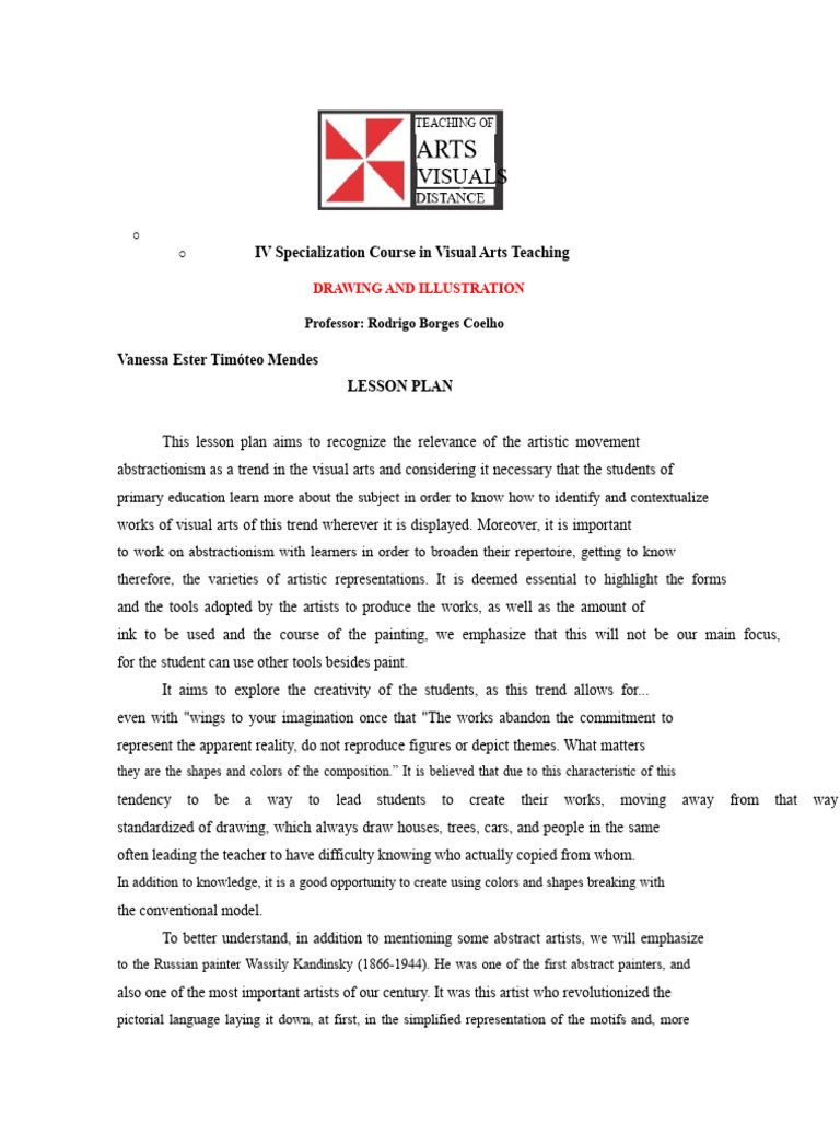 Lesson Plan - Drawing and Illustration | PDF | Abstract Art | Paintings