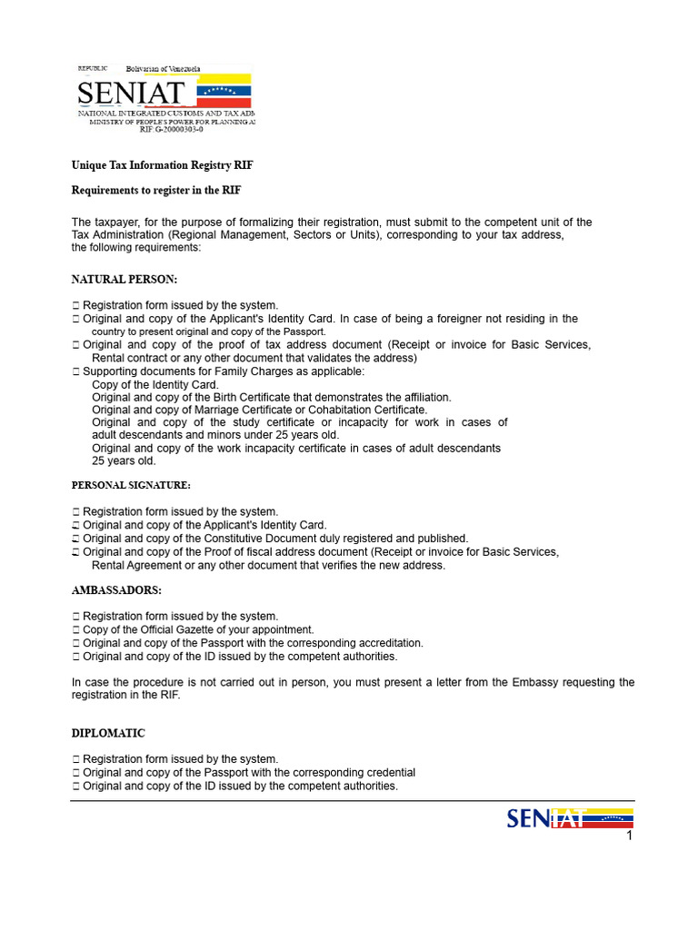 RIF Registration Requirements Guide | PDF | Identity Document | Birth ...