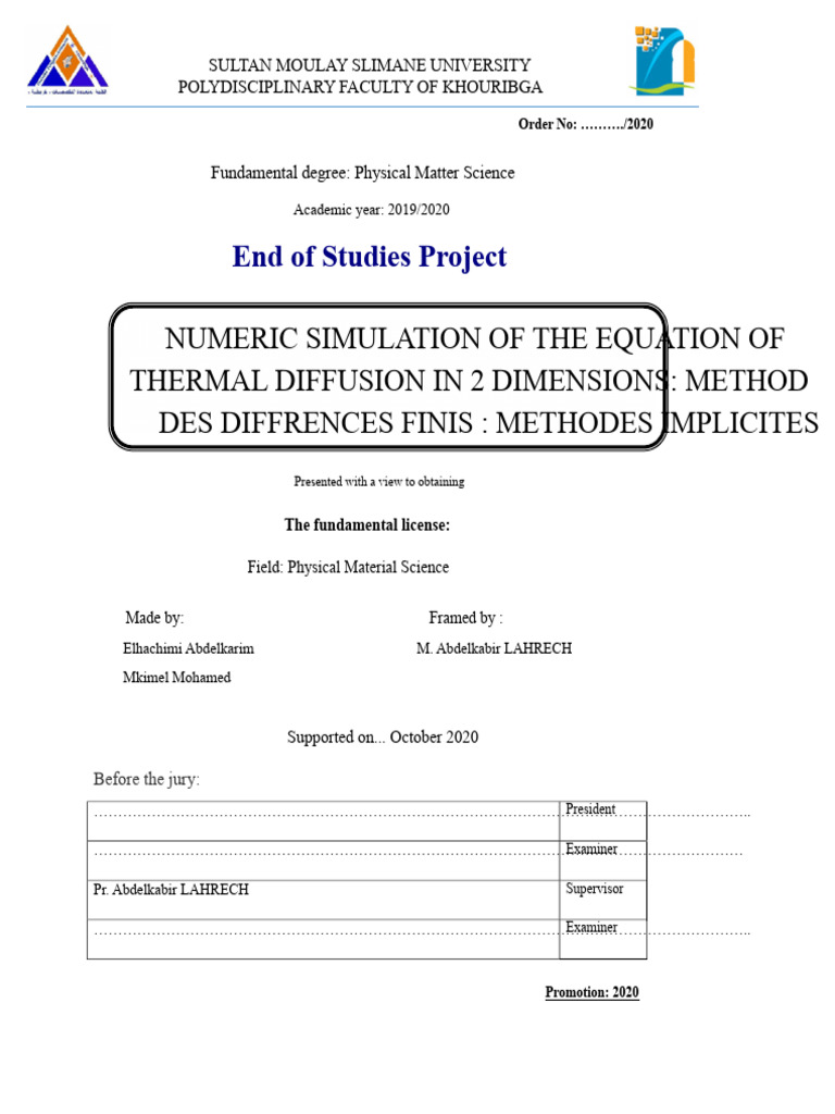 2D Thermal Diffusion Simulation Methods | PDF | Heat | Thermal Conduction