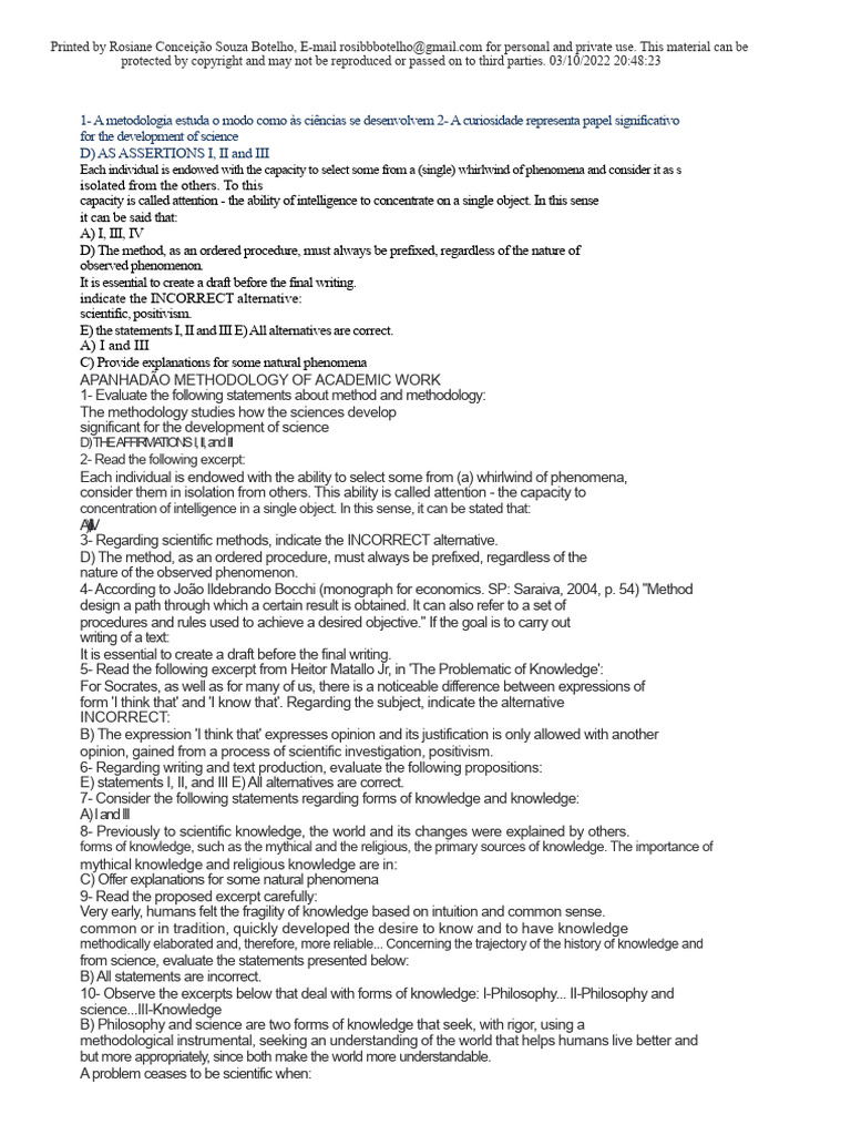 Methodology and Scientific Knowledge Insights | PDF | Knowledge | Science