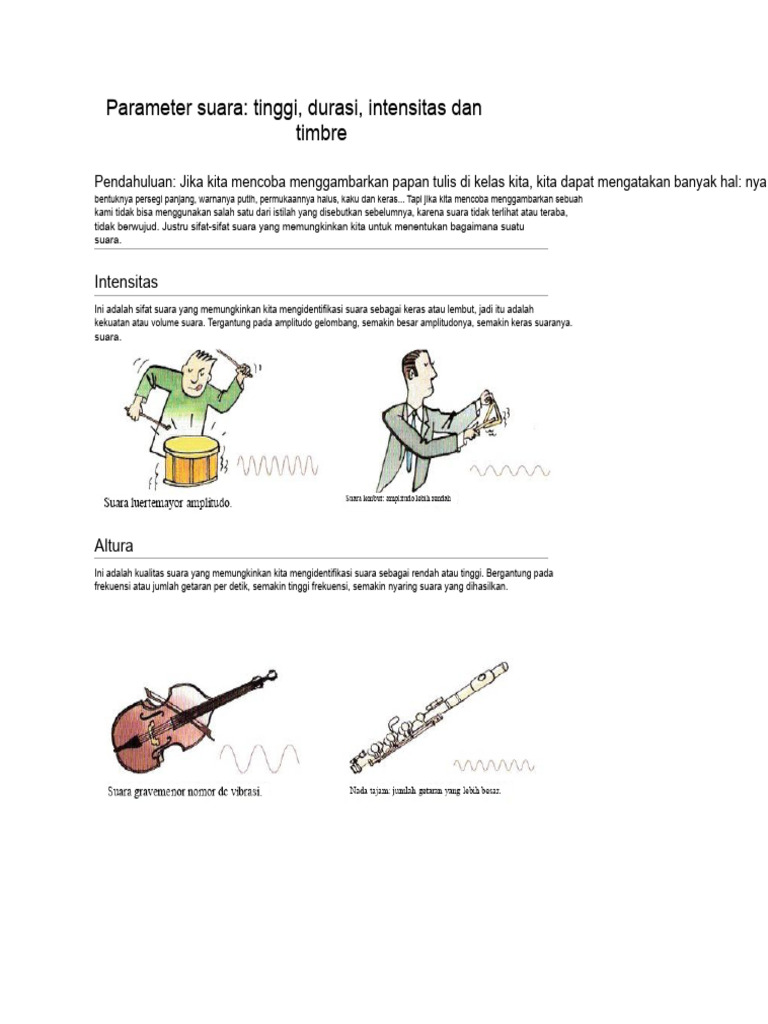 Kualitas Suara: Intensitas, Altura, Durasi | PDF