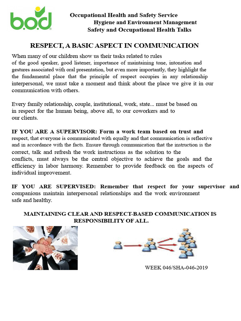 Talk 046-2019 Respect, Basic Aspect For Communication | PDF