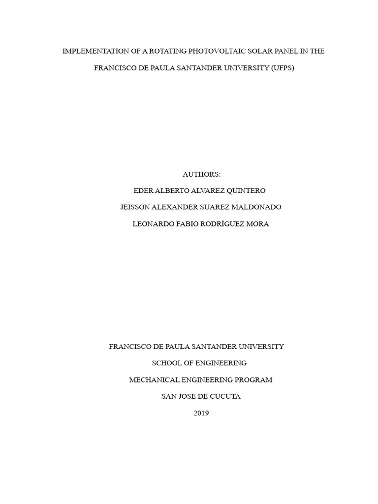 Example of A Solar Panel Graduation Project | PDF | Electric Current ...