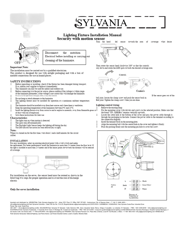 Motion Sensor Security Light Guide | PDF | Lighting | Manufactured Goods