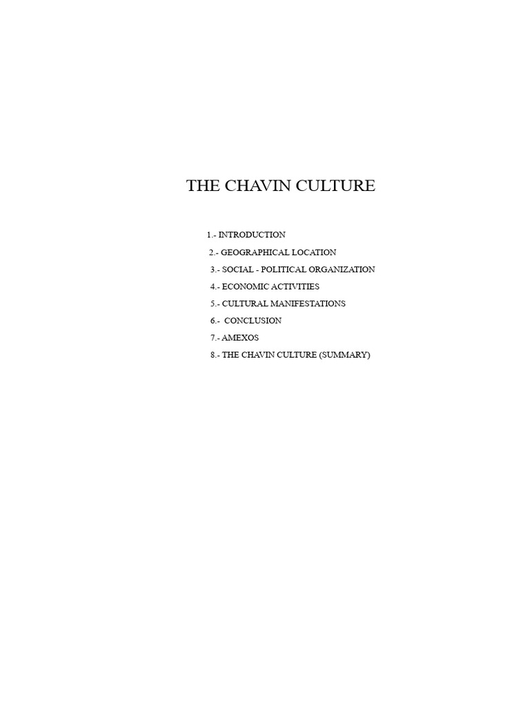 The Chavin Culture - Monograph | PDF